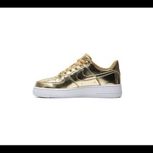 Nike Air Force 1 liquid metal gold